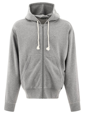 ACNE STUDIOS Iconic Grey Cotton Zip Hoodie