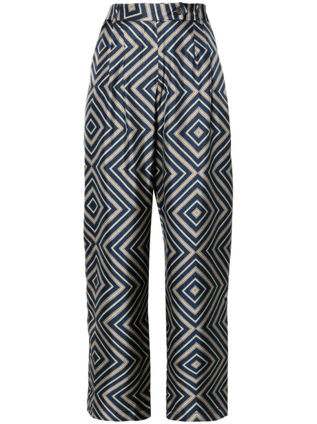 PIERRE LOUIS MASCIA Multicolor Silk Mini Trousers for Women - FW24 Collection