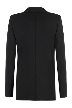 Bold and Chic Black Single-Breasted Jacket for Women - FW23
