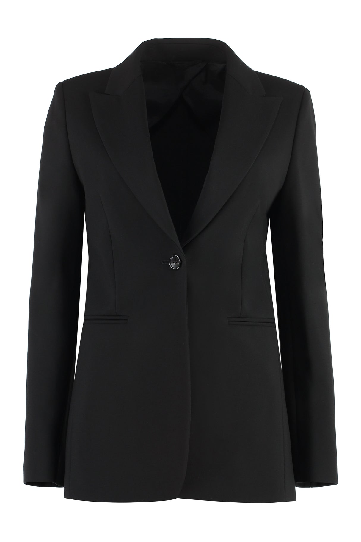 Bold and Chic Black Single-Breasted Jacket for Women - FW23