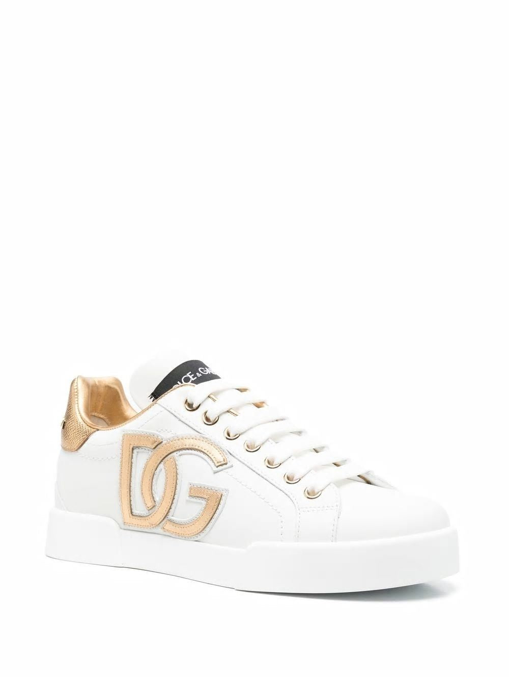 White Leather Sneakers with Embroidered Logo and Contrasting Details for Women