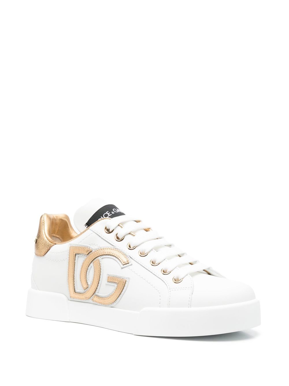 White Leather Sneakers with Embroidered Logo and Contrasting Details for Women