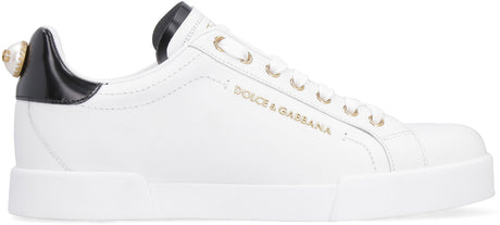 DOLCE & GABBANA Portofino Mini Metallic Pink Sneakers