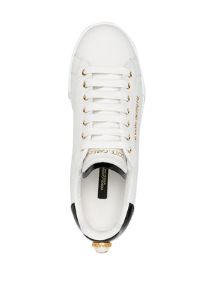 DOLCE & GABBANA Sporty and Chic Women's Sneakers - White and Black