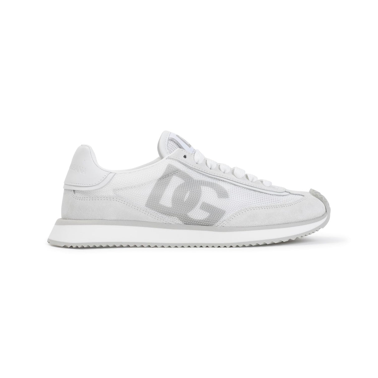 DOLCE & GABBANA White Sneakers with Gray Logo for Women