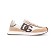 DOLCE & GABBANA Chic White Combi Sneakers with Cocoa Logo for Women