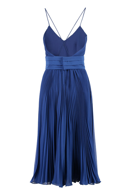 MAX MARA Blue Cross Back Pleated Midi Dress for Women - SS23 Collection