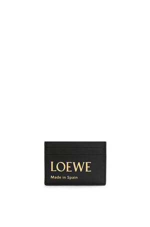 LOEWE Embossed Plain Card Wallet for Women - Black, FW23