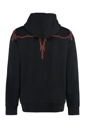 MARCELO BURLON Men's Black Hooded Sweatshirt for FW24