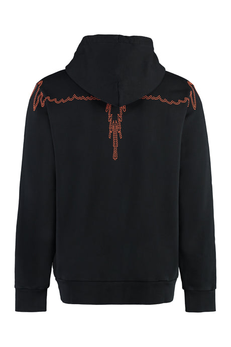 MARCELO BURLON Men's Black Hooded Sweatshirt for FW24