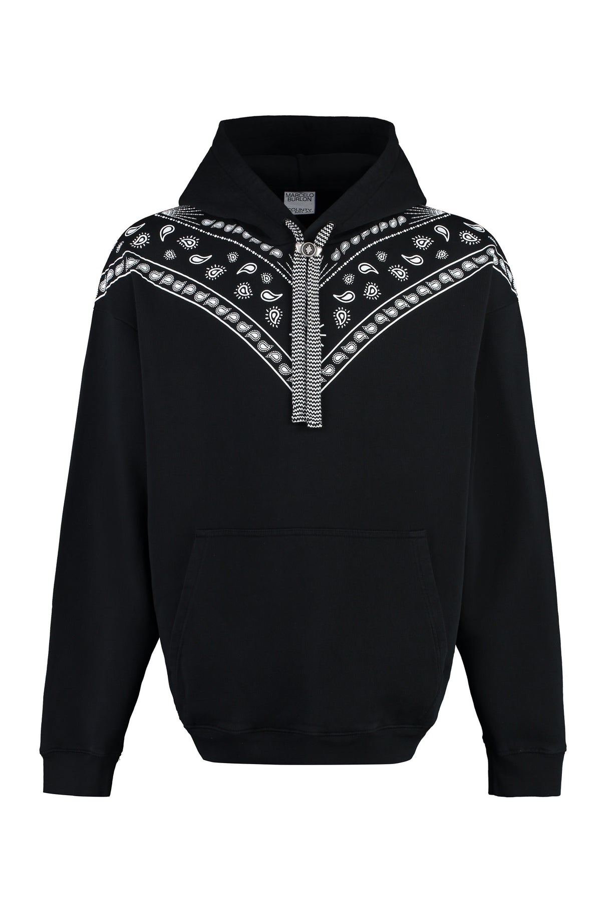 MARCELO BURLON Men's Bandana Print Hooded Sweatshirt for FW23