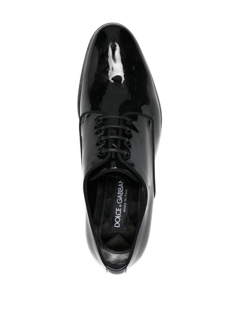 DOLCE & GABBANA Elegant Patent Leather Derby Dress Shoes for Women