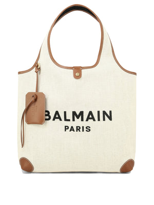 BALMAIN Beige Canvas Tote Handbag for Women - SS24 Collection