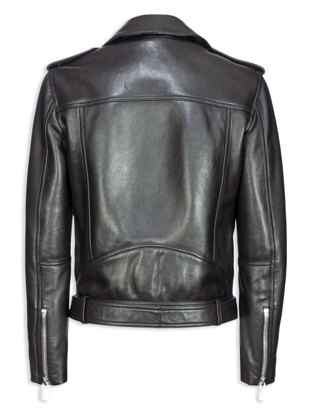 PINKO Women's Classic Black Leather Jacket with Epaulettes