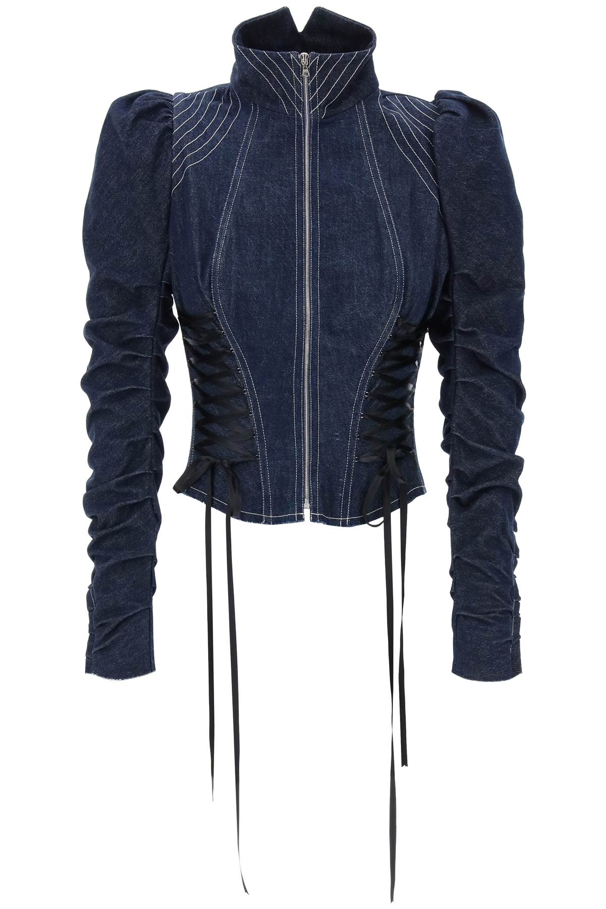 Áo khoác Denim sang trọng với chi tiết phong cách Corset cho phụ nữ - Bộ sưu tập SS24