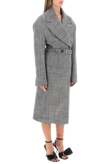 TOM FORD Luxurious Cashmere Jacket with Patchwork and Herringbone Patterns