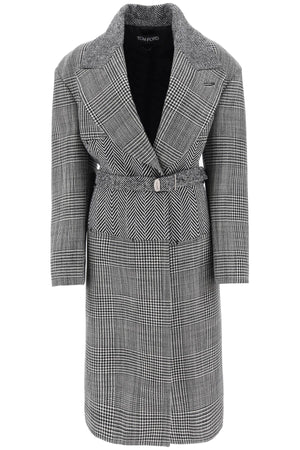 TOM FORD Luxurious Cashmere Jacket with Patchwork and Herringbone Patterns