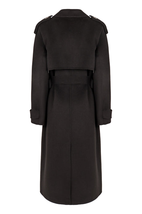 ELISABETTA FRANCHI Chic Wool Double-Breasted Trench Jacket