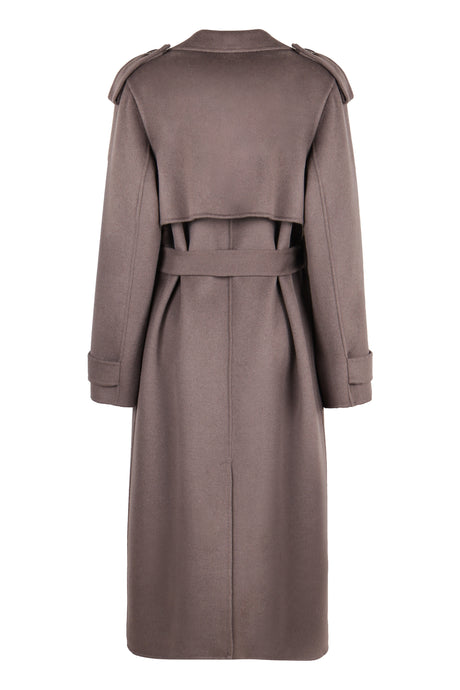 ELISABETTA FRANCHI Wool Double-Breasted Trench Jacket