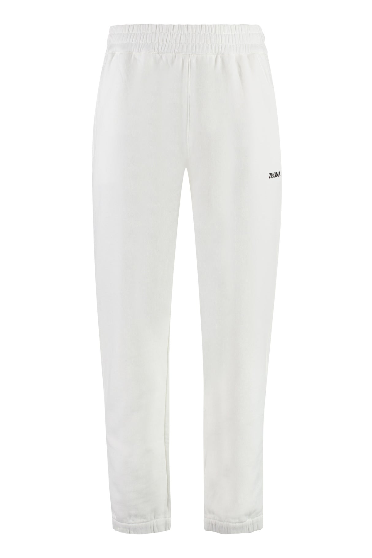 ZEGNA Classic White Cotton Track-Pants for Men