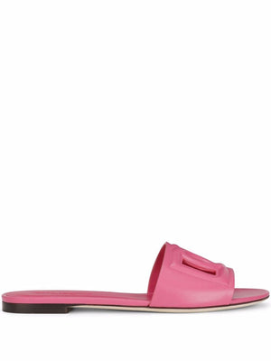 DOLCE & GABBANA Pink Leather Sandals for Stylish Women