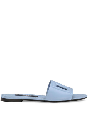 DOLCE & GABBANA Chic Azure Cut-Out Flat Sandals