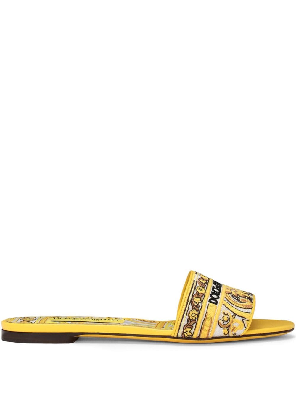 DOLCE & GABBANA Majolica Patterned Flat Sandals