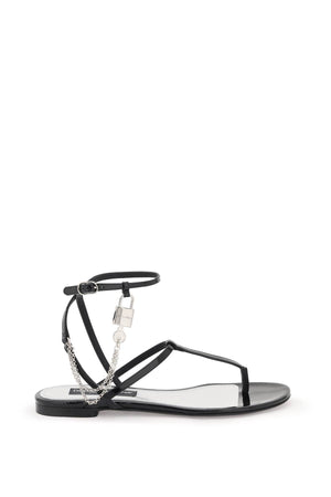 Stylish Black Patent Leather Thong Sandals for Women