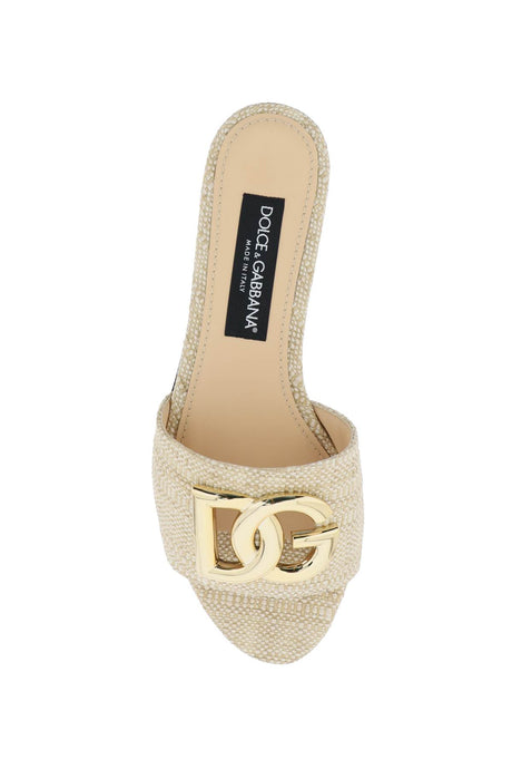 Luxurious Slide Sandals with DG Logo in Sabbia for Women - SS24 Collection