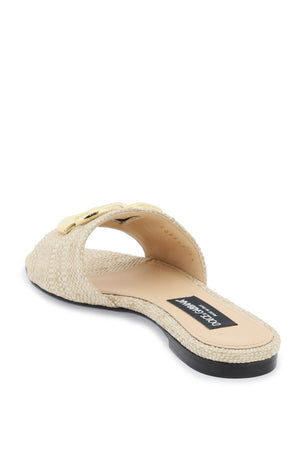 Luxurious Slide Sandals with DG Logo in Sabbia for Women - SS24 Collection