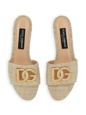 DOLCE & GABBANA Beige Mule/Slippers for Women - 24SS Fashion Sandals