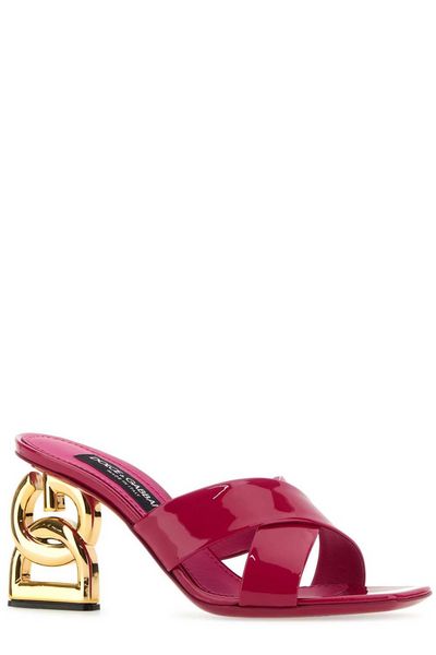 DOLCE & GABBANA Chic Crossover Strap Flat for Women in Ciclamino