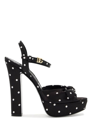 DOLCE & GABBANA Keira Polka Dot Satin Platform Sandals