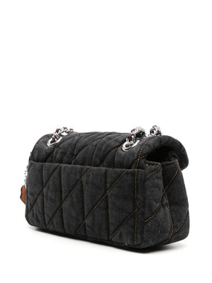 COACH Quilted Denim Tabby Mini Shoulder Bag in Black