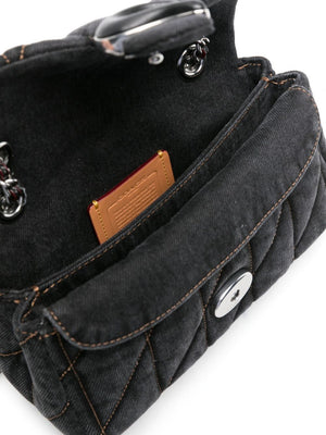 COACH Quilted Denim Tabby Mini Shoulder Bag in Black