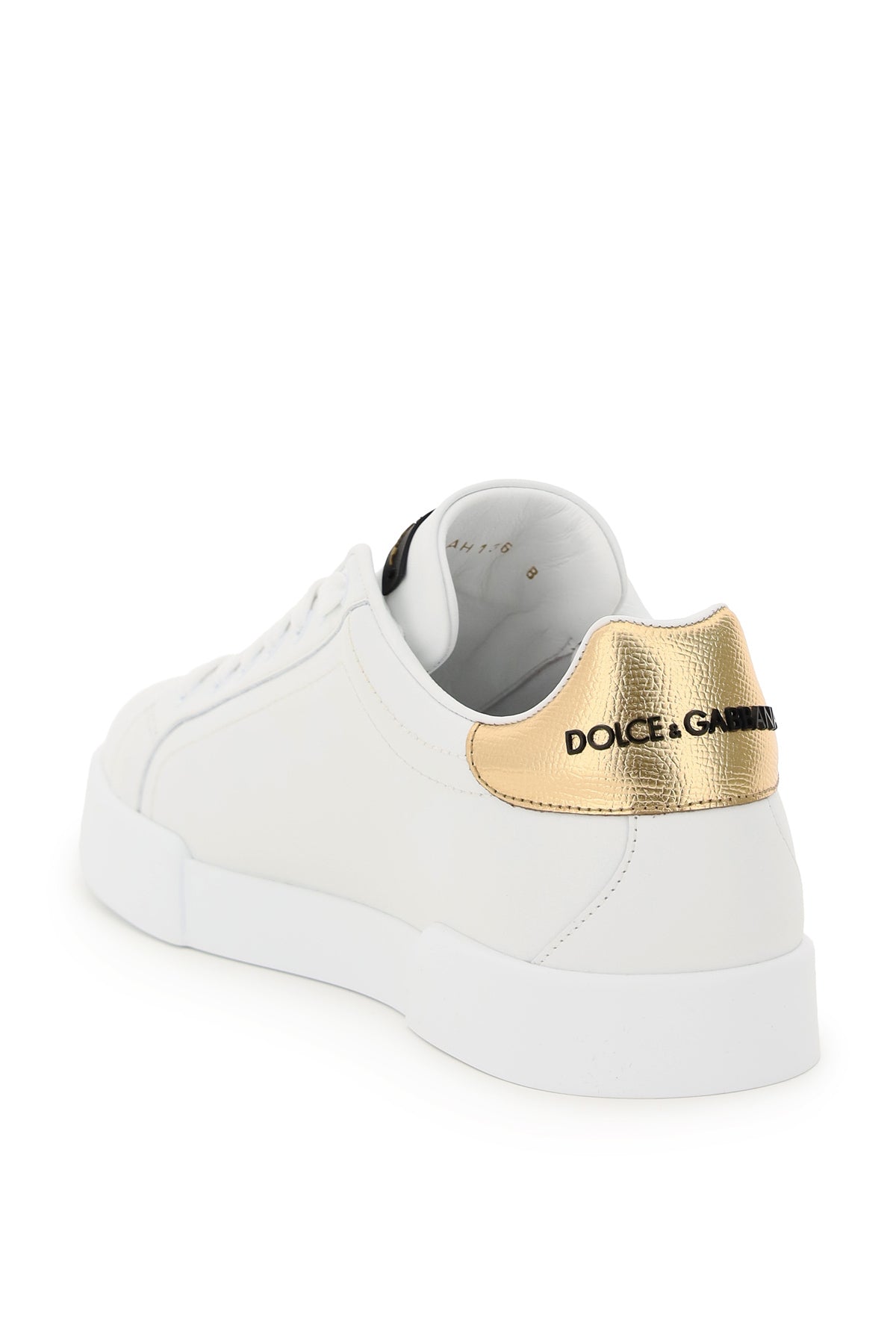 DOLCE & GABBANA Portofino Denim-Inspired Sneakers with Emblem Patch