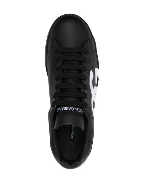 DOLCE & GABBANA Portofino Leather Sneakers - Men's Fashion Footwear