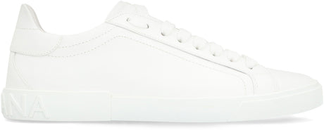 DOLCE & GABBANA Portofino Vintage Leather Low-Top Sneakers