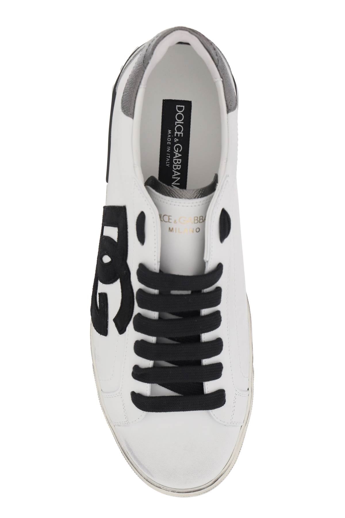 Men's White Leather Low-Top Sneakers for FW23