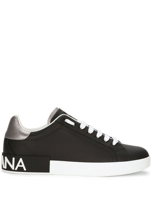 DOLCE & GABBANA Portofino Leather Low-Top Sneakers