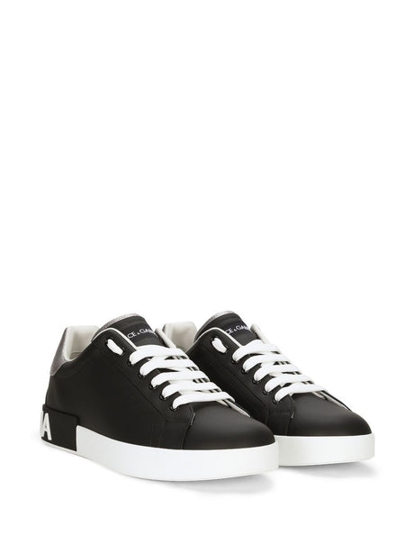 DOLCE & GABBANA Portofino Leather Low-Top Sneakers