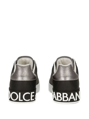 DOLCE & GABBANA Portofino Leather Low-Top Sneakers