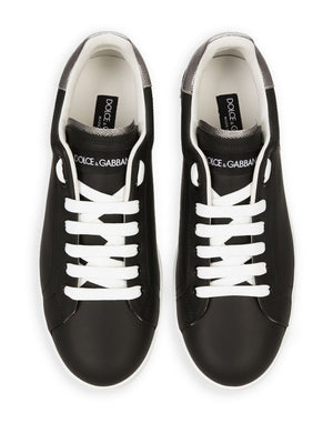 DOLCE & GABBANA Portofino Leather Low-Top Sneakers