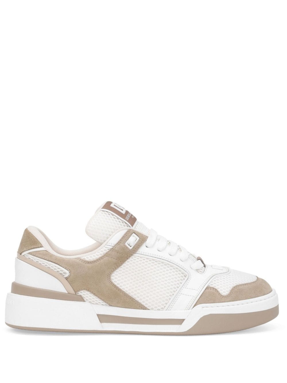 DOLCE & GABBANA Men's Luxe Beige Leather and Suede Sneakers