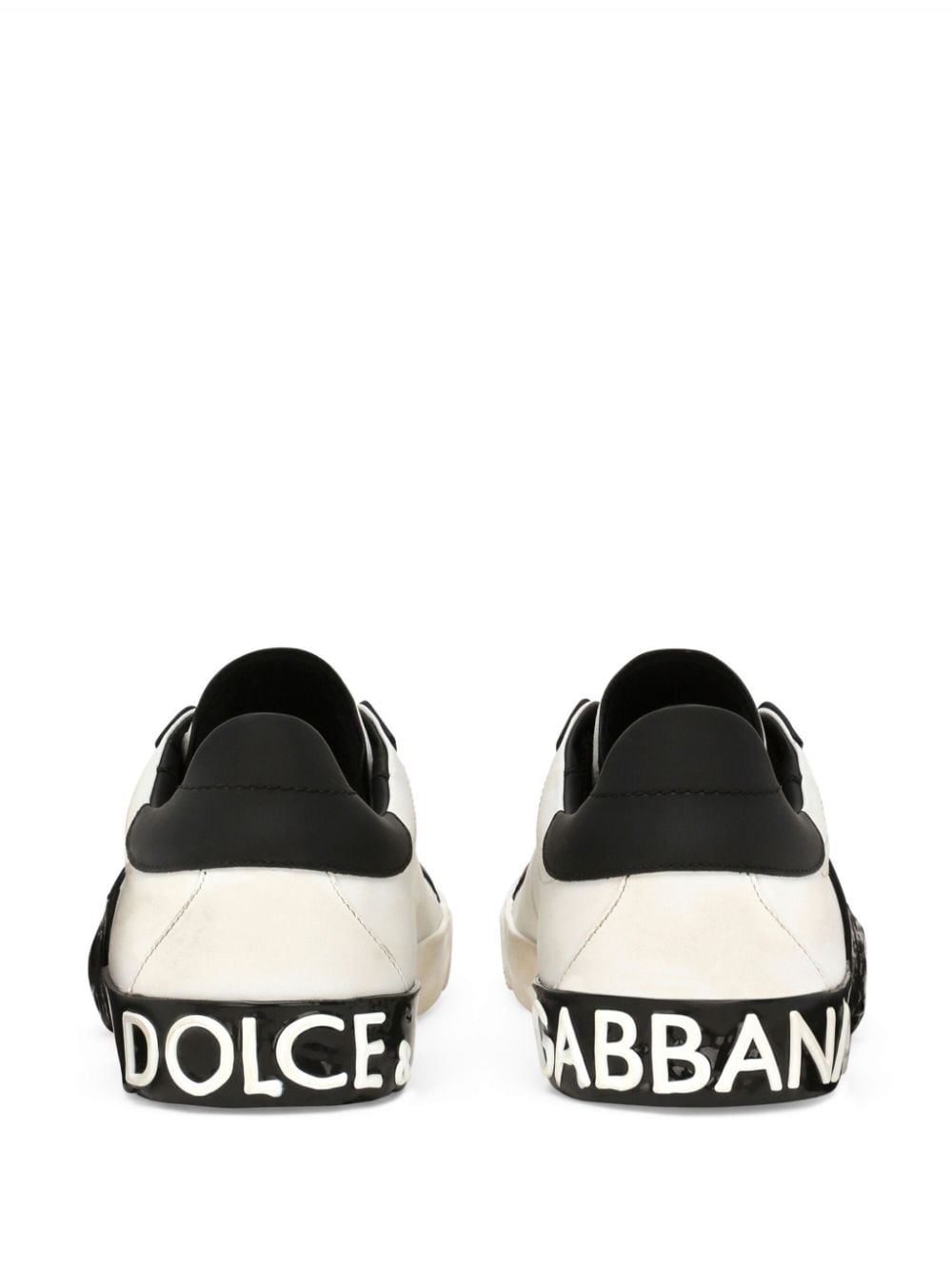 DOLCE & GABBANA Men's Portofino Leather Sneakers in White for SS24