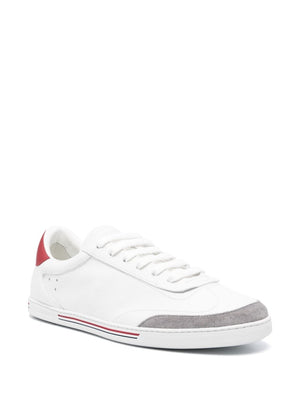 DOLCE & GABBANA White Leather Sneakers with Stripe Detailing for Men - Spring/Summer 2024