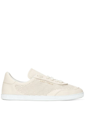 DOLCE & GABBANA Lace-Up Cream Goatskin Sneakers for Men