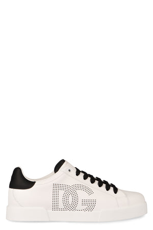 DOLCE & GABBANA Portofino Leather Low-Top Sneakers