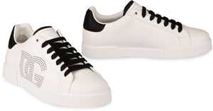 DOLCE & GABBANA Portofino Leather Low-Top Sneakers