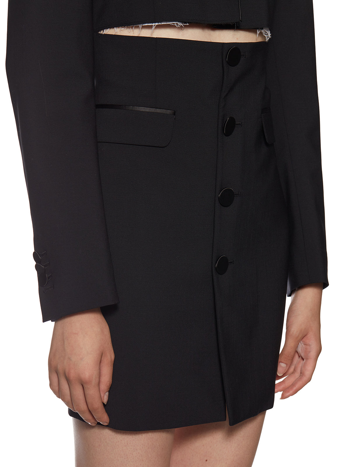 Sleek Black Virgin Wool Dress for Women - FW21